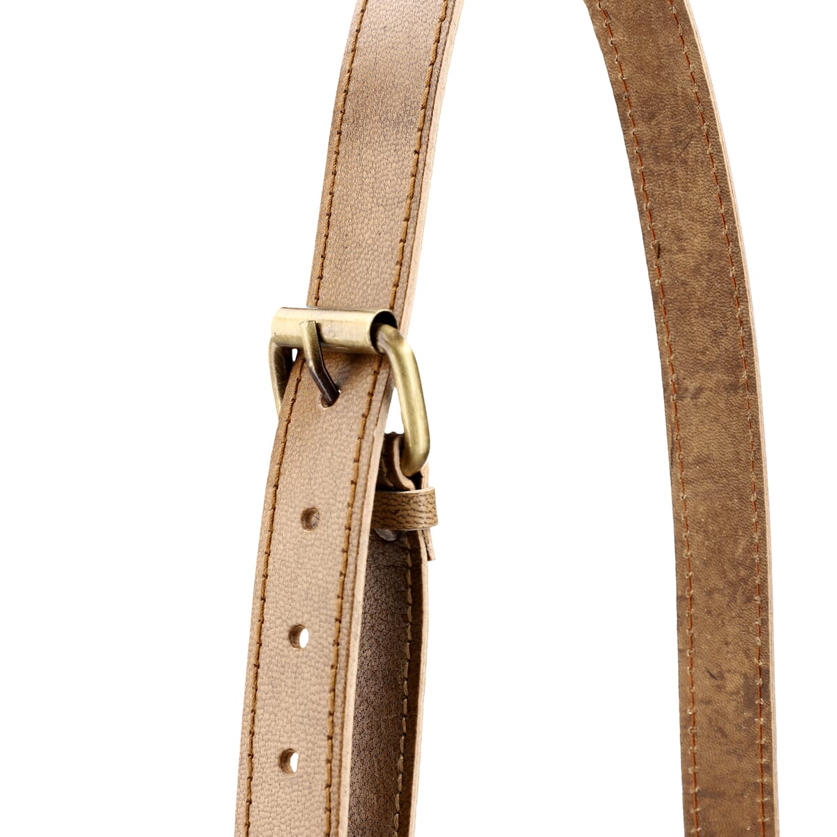 Tan Dreamcatcher Pattern Genuine Leather Round Embossed Sling Bag with Adjustable Shoulder Strap (10x3.5) image number 10