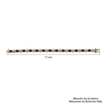 GP Amore Collection African Amethyst and White Zircon 9.90 ctw Bracelet in 18K Vermeil Yellow Gold Over Sterling Silver (7.25 In)