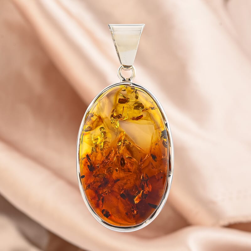 Baltic Amber Oval Shape Pendant