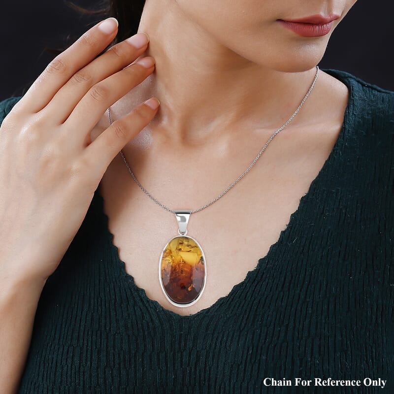 Baltic Amber Oval Shape Pendant