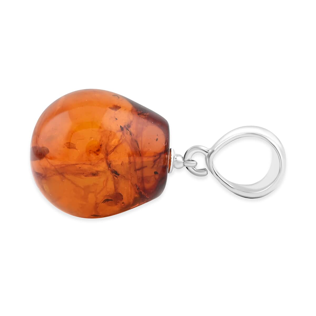 Baltic Amber Drop Shape Pendant in Sterling Silver image number 3