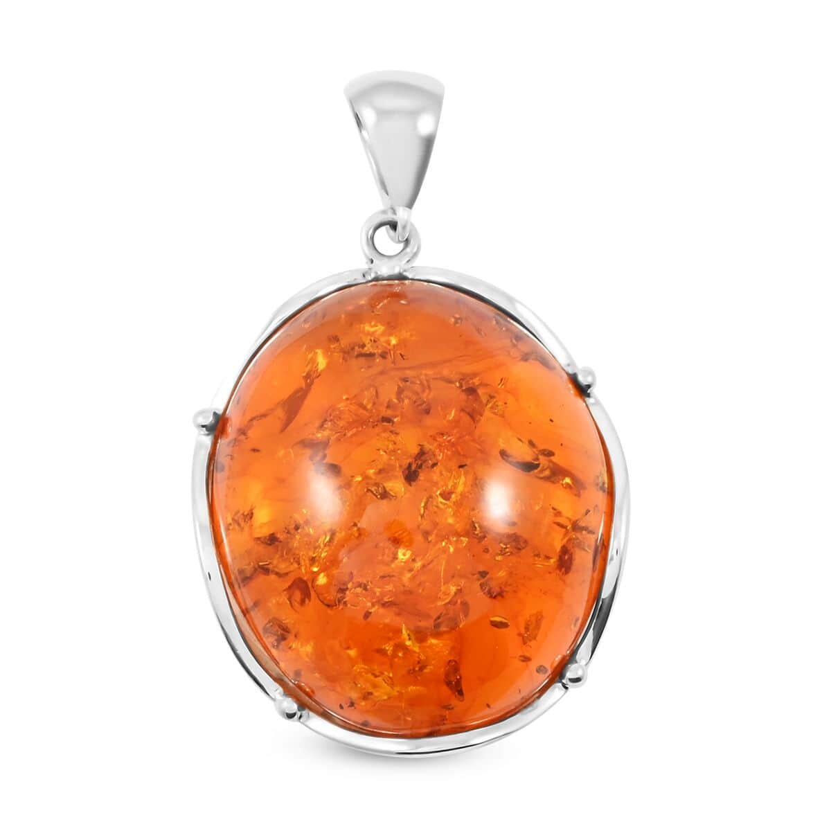 Baltic Amber Pendant in Sterling Silver image number 0