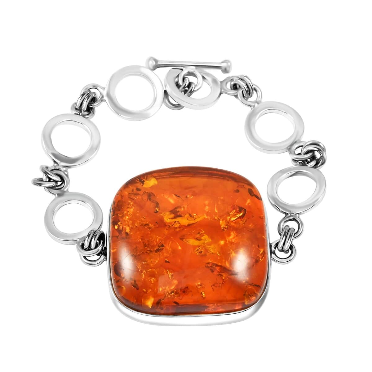 Baltic Amber Bracelet in Sterling Silver (8.00 In) image number 0