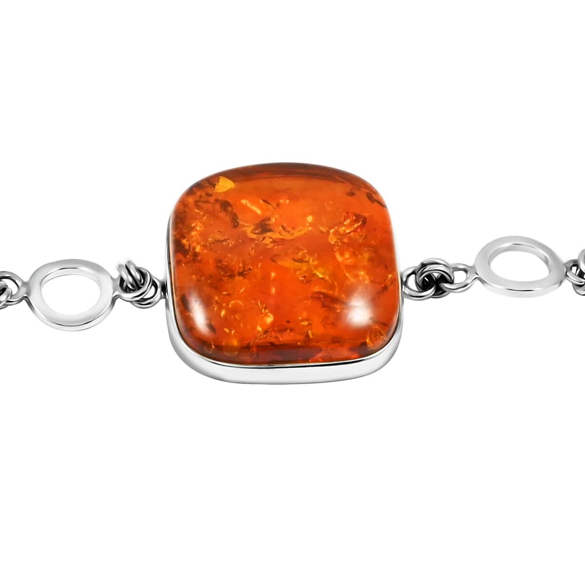 Baltic Amber Bracelet in Sterling Silver (8.00 In) image number 3