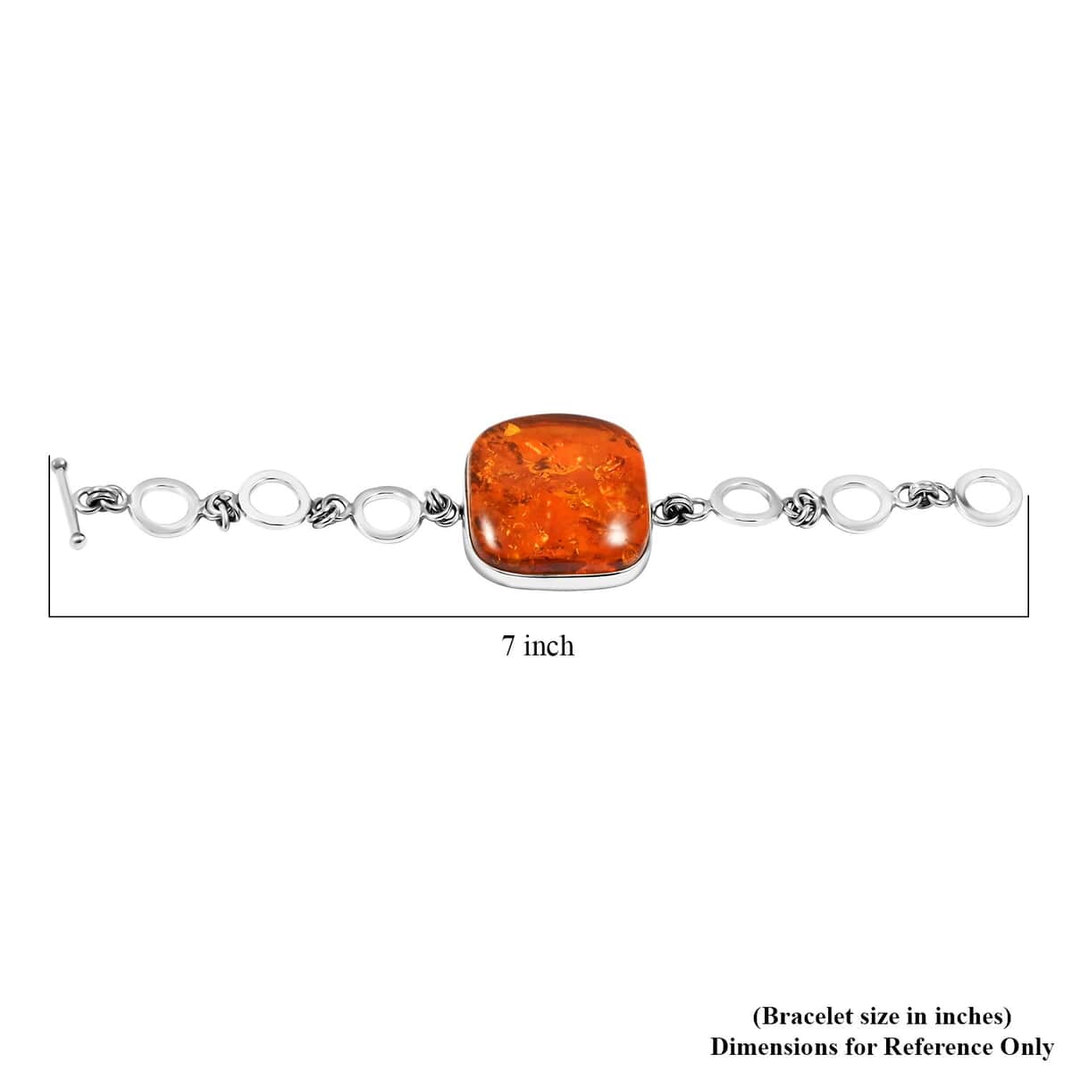 Baltic Amber Bracelet in Sterling Silver (8.00 In) image number 4