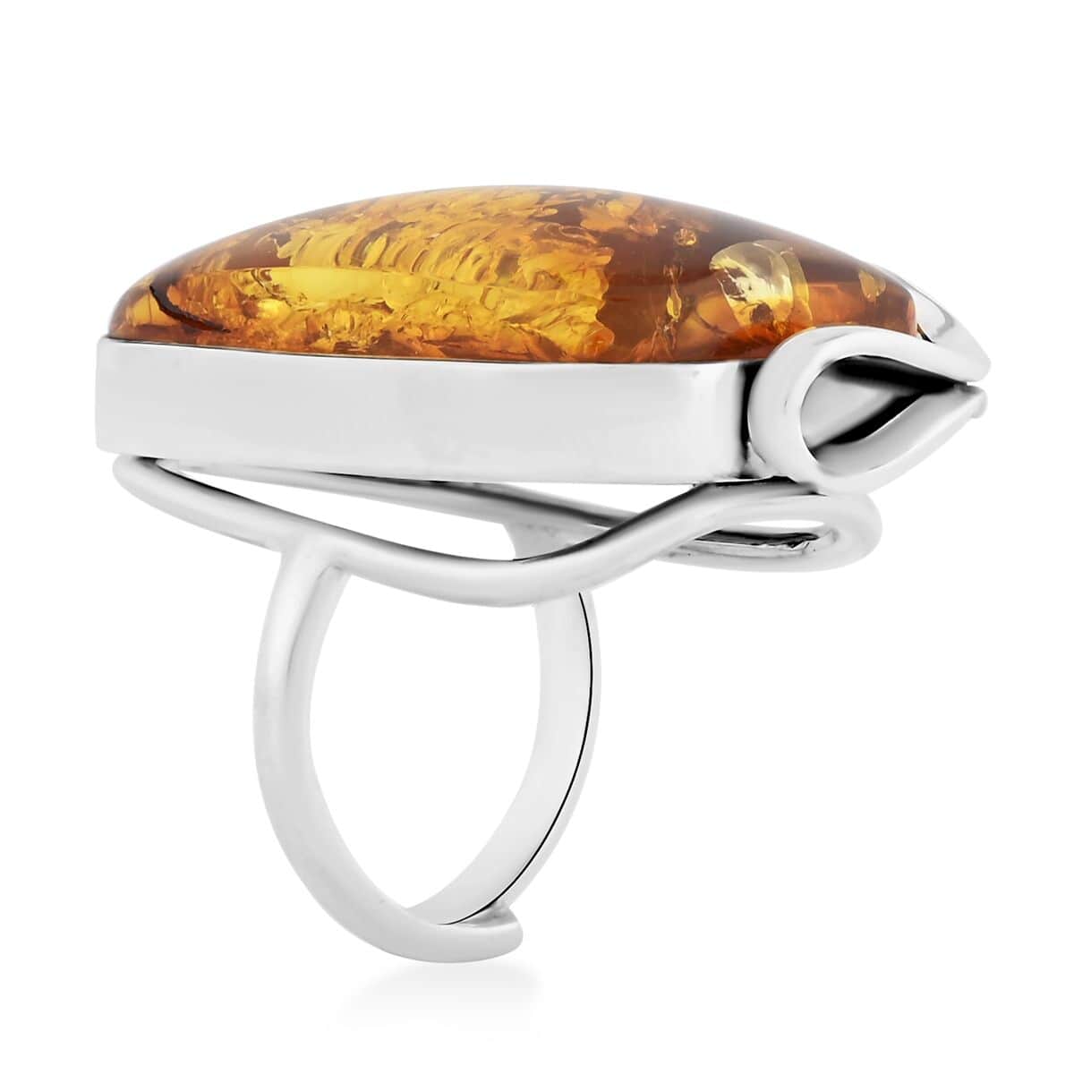 Baltic Amber Ring in Sterling Silver (Size 10.0) image number 3