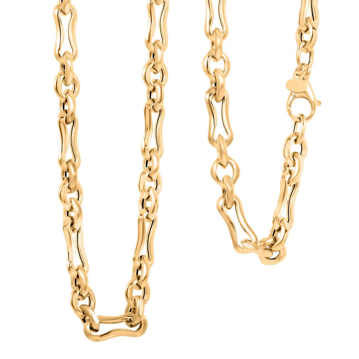 Italian 5.7mm Faceted Infinity Rolo Chain Necklace in 10K Yellow Gold 9.9 Grams 18 Inches image number 0