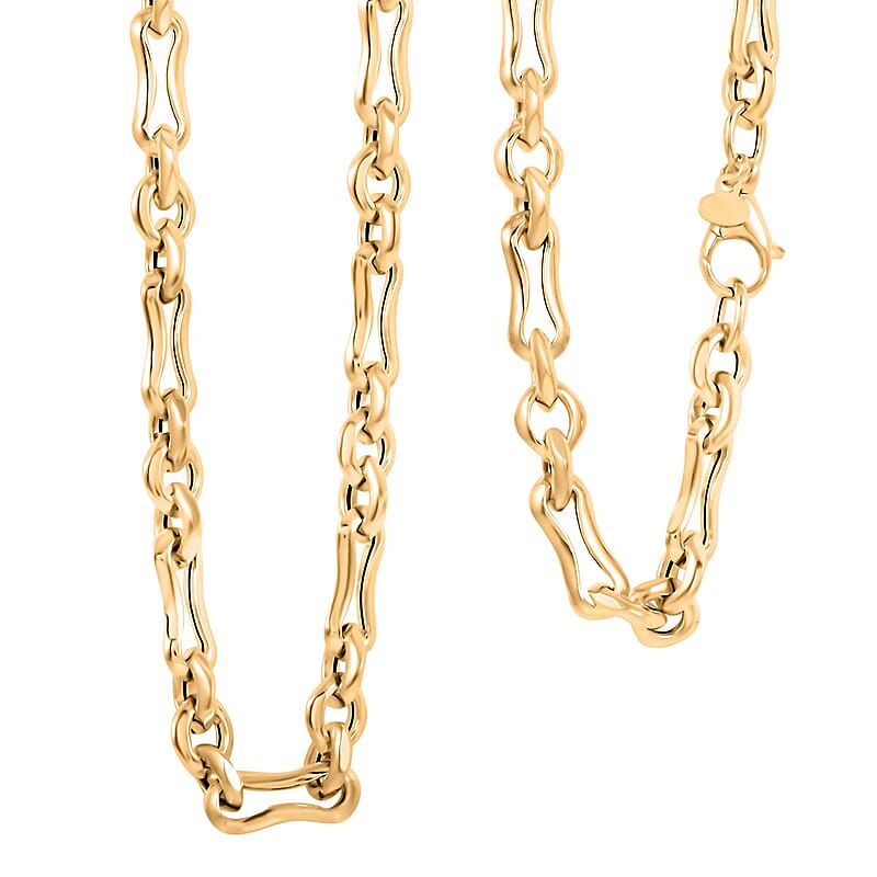 Italian 5.7mm Faceted Infinity Rolo Chain Necklace in 10K Yellow Gold 9.9 Grams 18 Inches