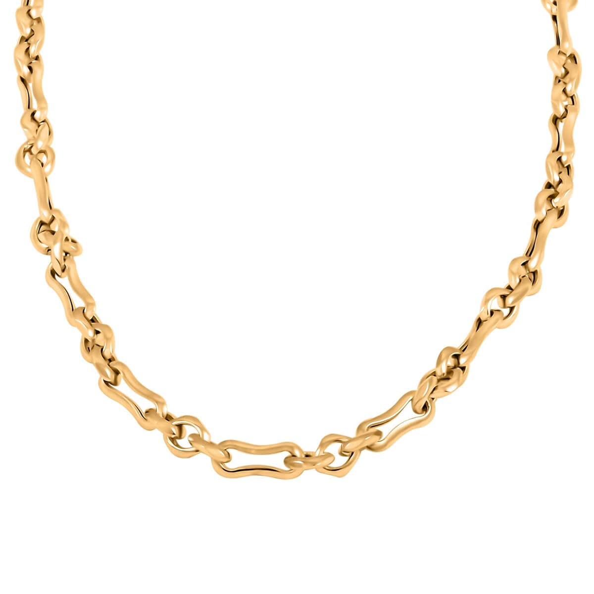 Italian 5.7mm Faceted Infinity Rolo Chain Necklace in 10K Yellow Gold 9.9 Grams 18 Inches image number 2