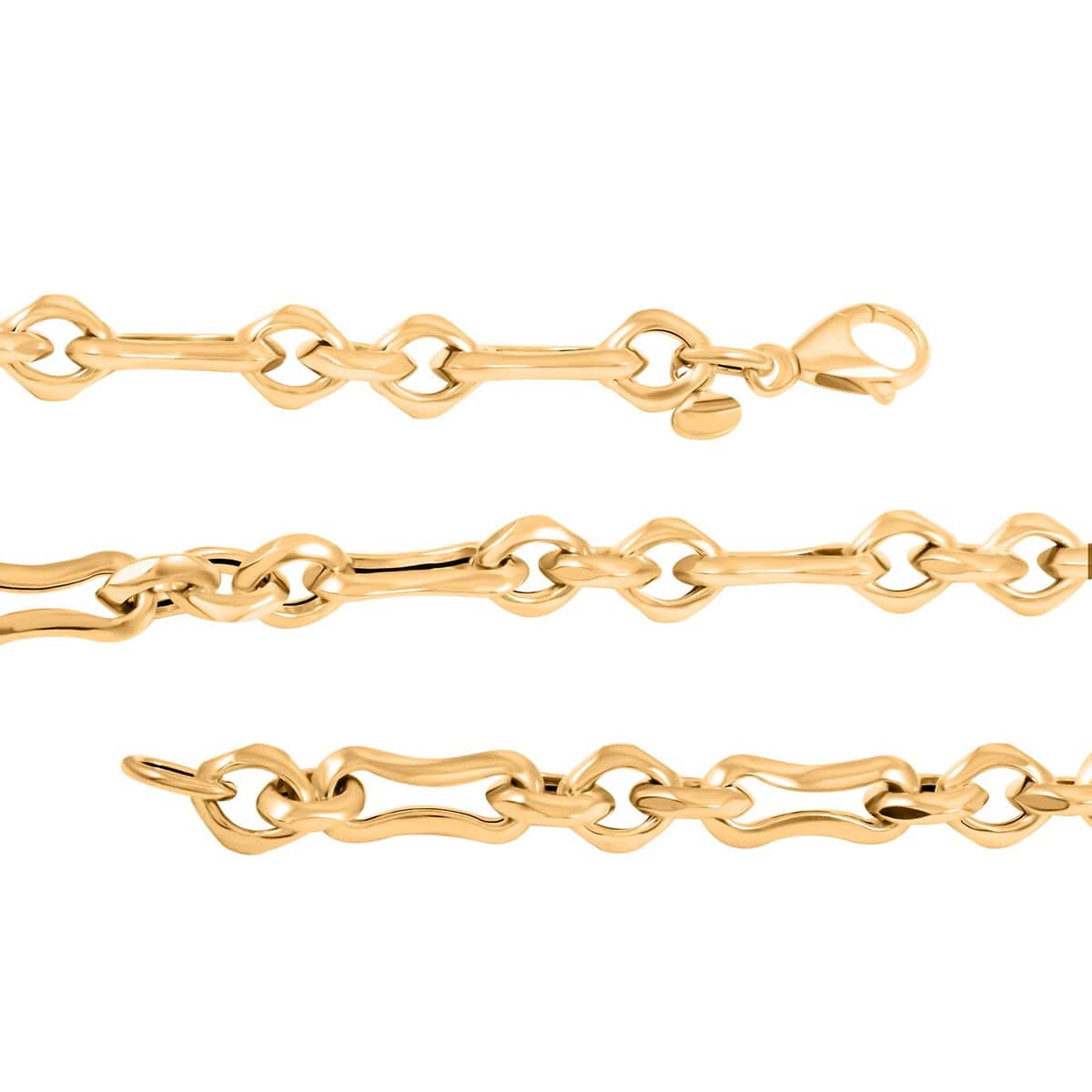 Italian 5.7mm Faceted Infinity Rolo Chain Necklace in 10K Yellow Gold 9.9 Grams 18 Inches image number 3