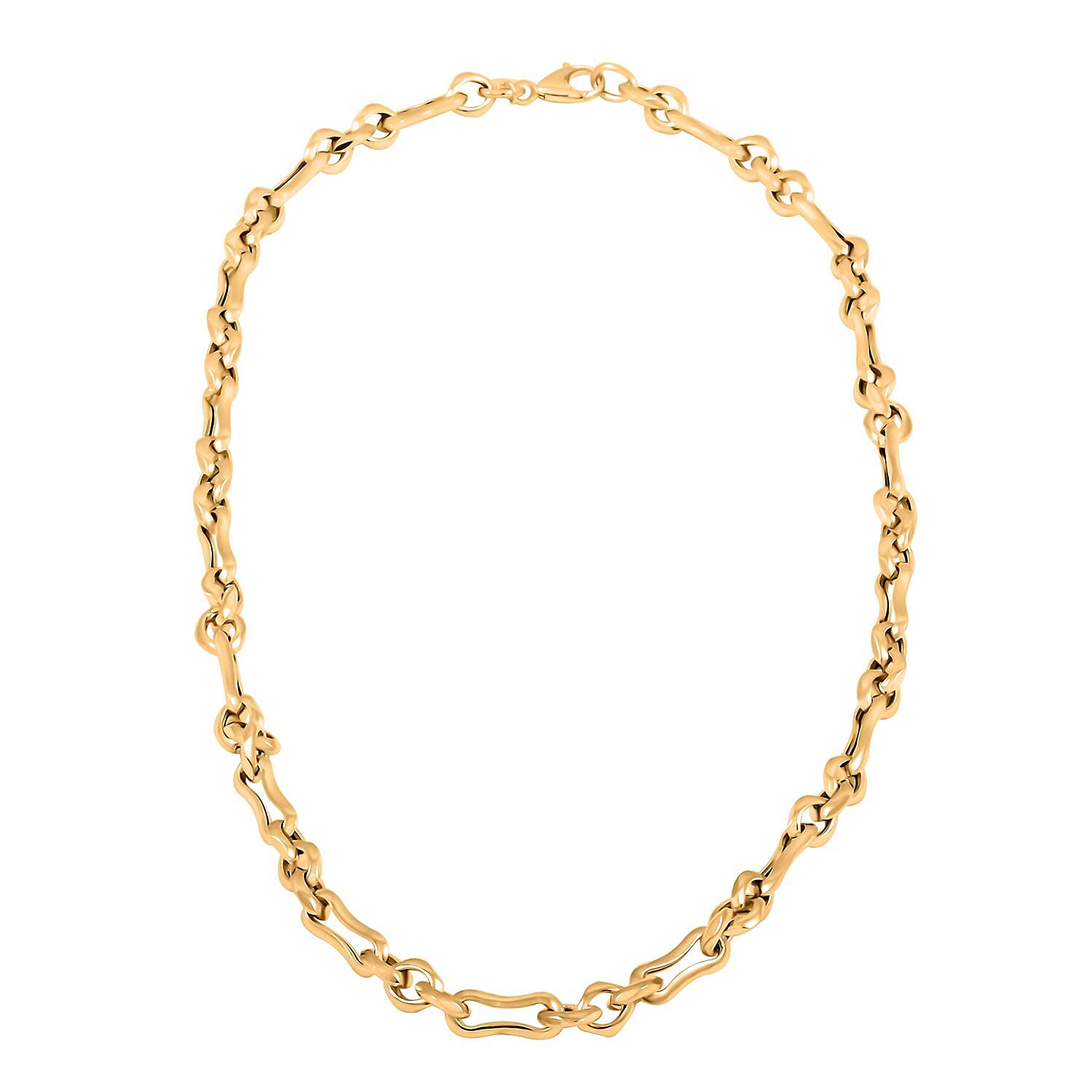 Italian 5.7mm Faceted Infinity Rolo Chain Necklace in 10K Yellow Gold 9.9 Grams 18 Inches