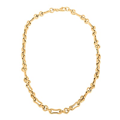 Italian 5.7mm Faceted Infinity Rolo Chain Necklace in 10K Yellow Gold 9.9 Grams 18 Inches