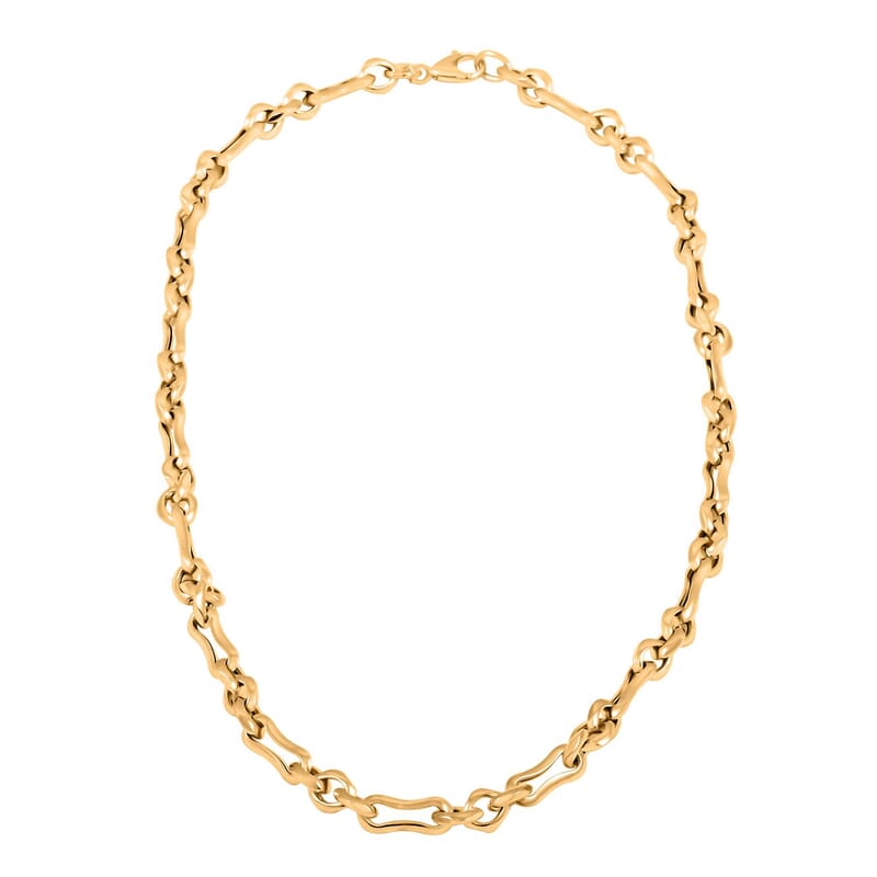 Italian 5.7mm Faceted Infinity Rolo Chain Necklace in 10K Yellow Gold 9.9 Grams 18 Inches