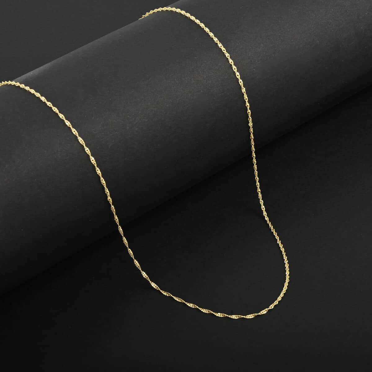 Italian 1mm Perfectina Necklace in 10K Yellow Gold 18 Inches 1.15 Grams image number 1