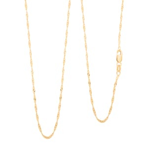 Italian 1mm Diamond-Cut Grumetta Singapore Necklace in 10K Yellow Gold 18 Inches 1.50 Grams