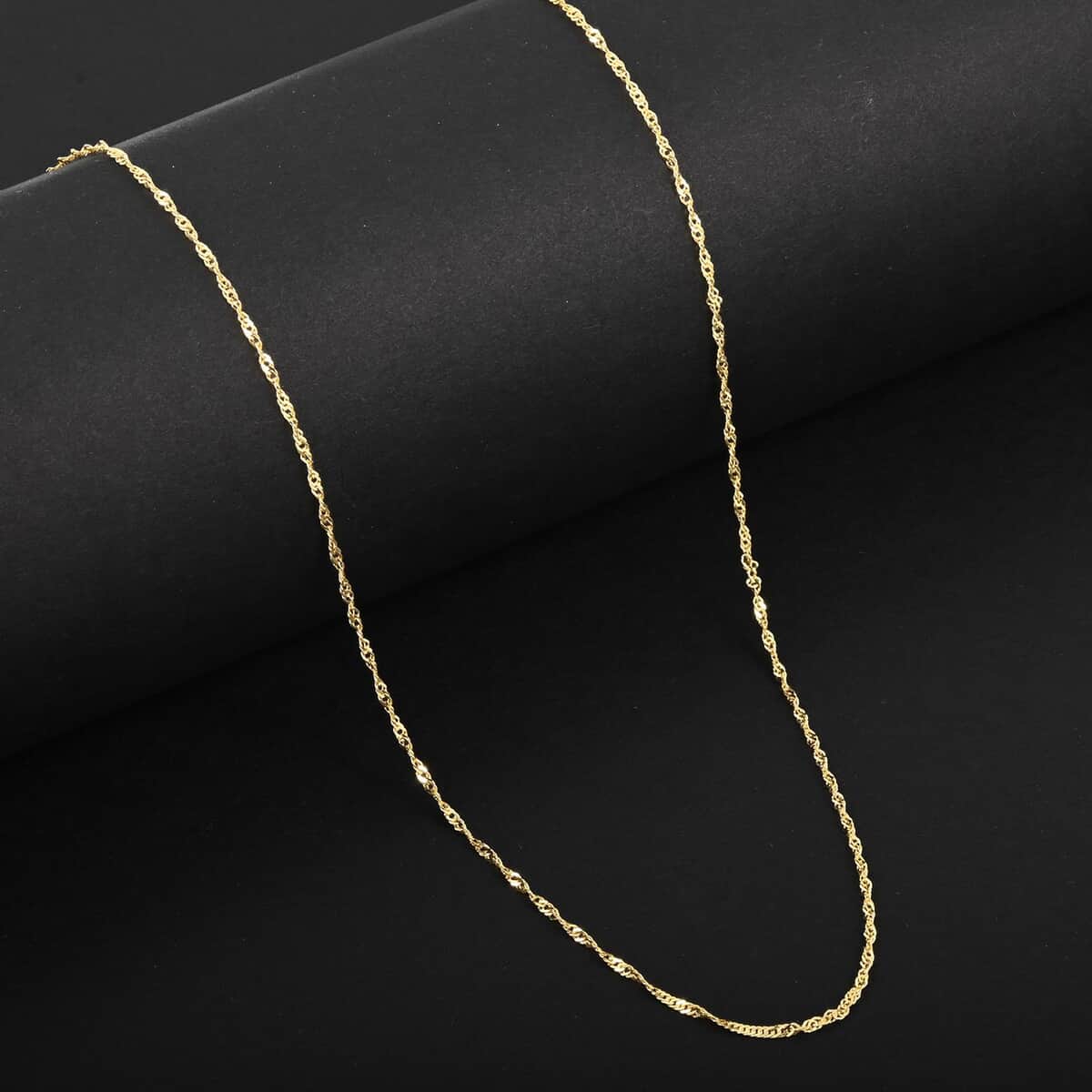 Italian 1mm Diamond-Cut Grumetta Singapore Necklace in 10K Yellow Gold 18 Inches 1.50 Grams image number 1