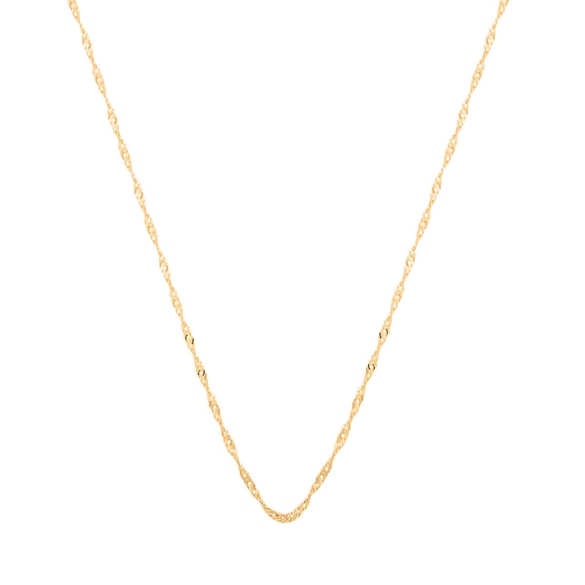 Italian 1mm Diamond-Cut Grumetta Singapore Necklace in 10K Yellow Gold 18 Inches 1.50 Grams image number 2