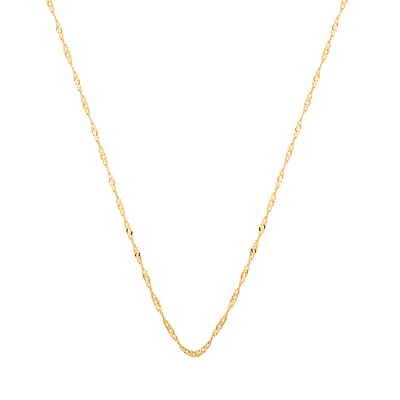 Italian 1mm Diamond-Cut Grumetta Singapore Necklace in 10K Yellow Gold 18 Inches 1.50 Grams