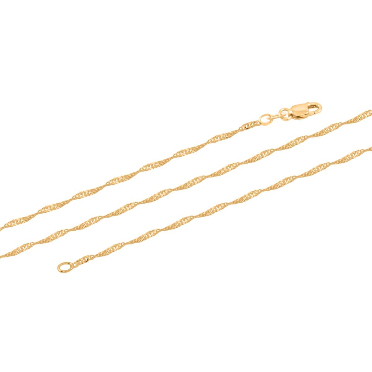 Italian 1mm Diamond-Cut Grumetta Singapore Necklace in 10K Yellow Gold 18 Inches 1.50 Grams image number 3