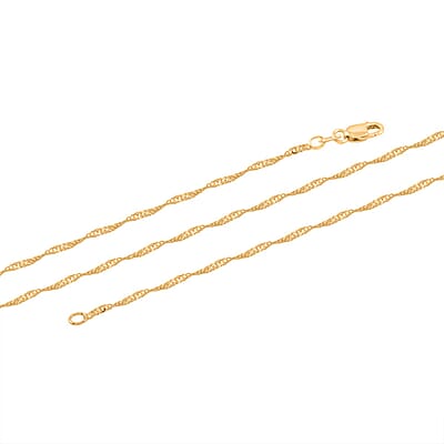 Italian 1mm Diamond-Cut Grumetta Singapore Necklace in 10K Yellow Gold 18 Inches 1.50 Grams