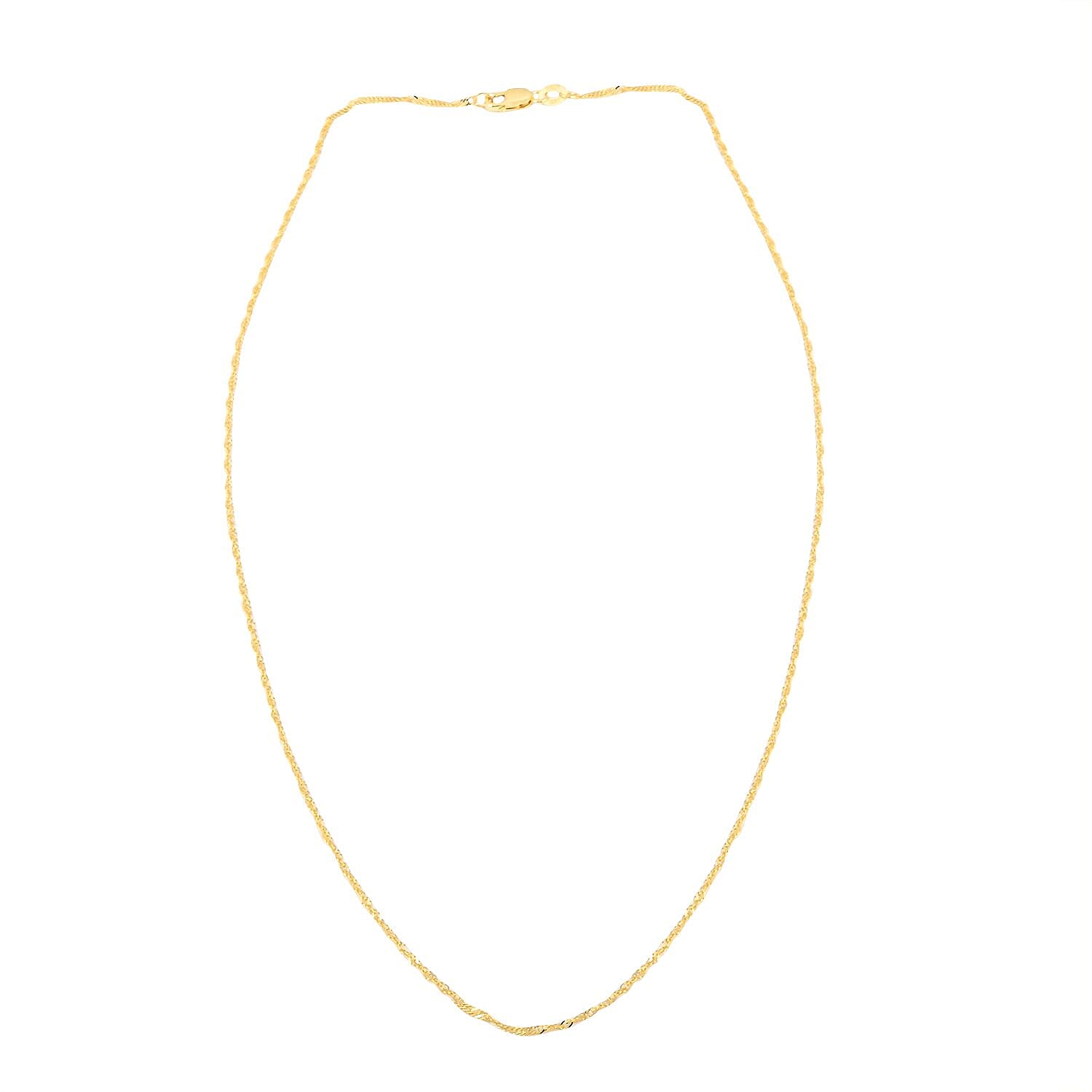 Italian 1mm Diamond-Cut Grumetta Singapore Necklace in 10K Yellow Gold 18 Inches 1.50 Grams