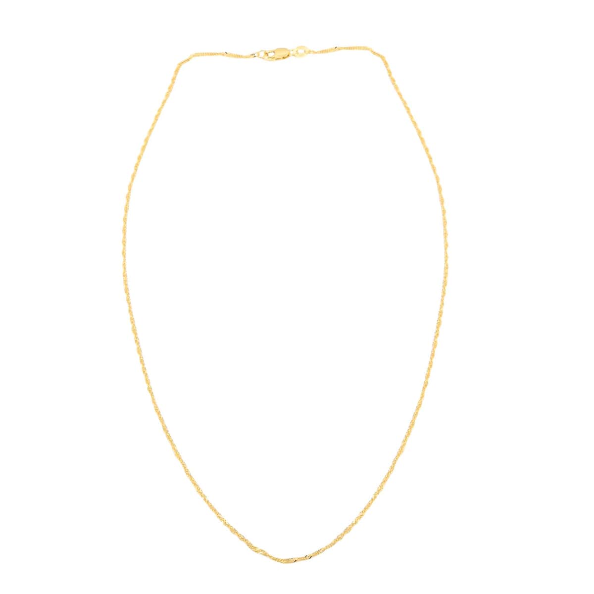 Italian 1mm Diamond-Cut Grumetta Singapore Necklace in 10K Yellow Gold 18 Inches 1.50 Grams image number 4