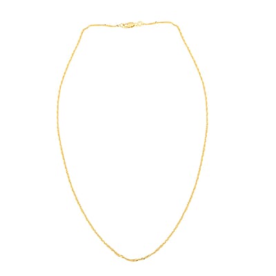 Italian 1mm Diamond-Cut Grumetta Singapore Necklace in 10K Yellow Gold 18 Inches 1.50 Grams