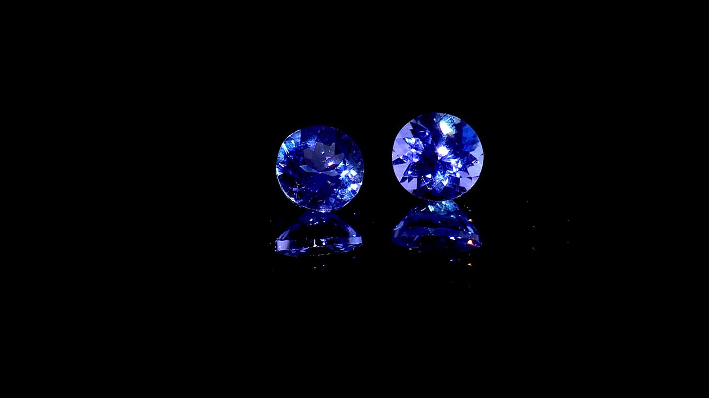 AAAA Tanzanite Set of 2 (Rnd 5 mm) 1.00 ctw