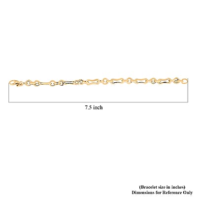 Italian 5.7mm Faceted Infinity Rolo Bracelet in 10K Yellow Gold (7.50 In) 4.50 Grams