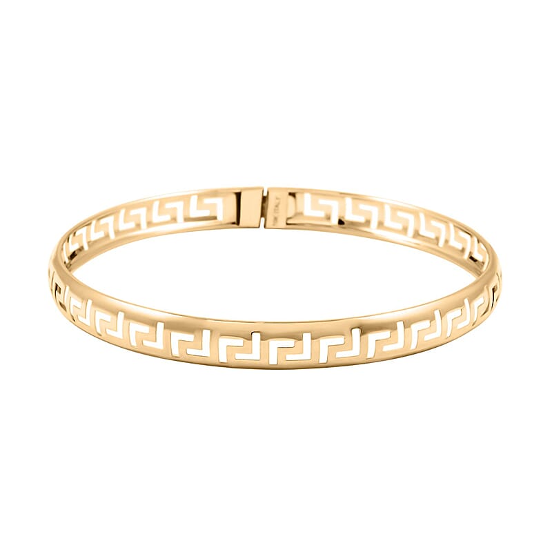 Italian 6mm Greek Key Bangle Bracelet in 10K Yellow Gold (7.25 In) 3.70 Grams