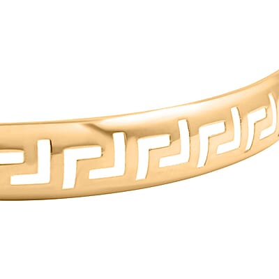 Italian 6mm Greek Key Bangle Bracelet in 10K Yellow Gold (7.25 In) 3.70 Grams
