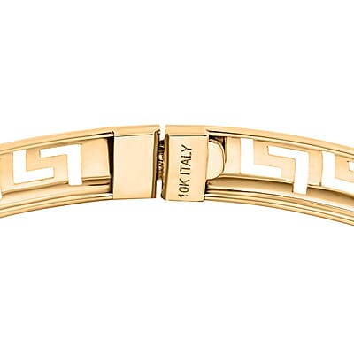 Italian 6mm Greek Key Bangle Bracelet in 10K Yellow Gold (7.25 In) 3.70 Grams