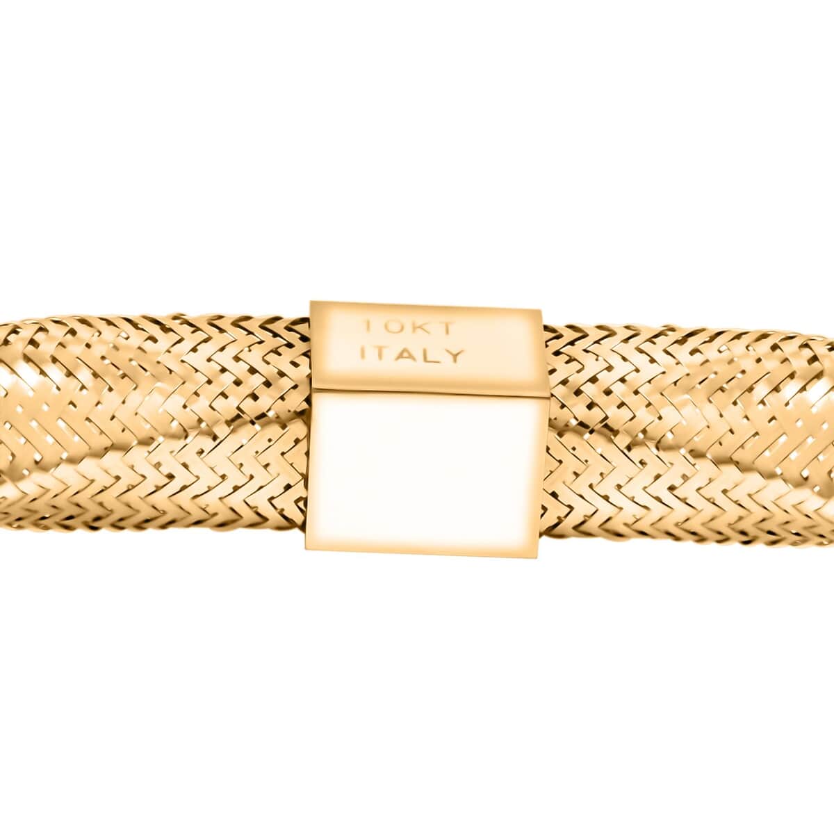 Italian 6.0mm Twisted Mesh Stretch Bangle Bracelet in 10K Yellow Gold (7.25 In) 2.60 Grams image number 3