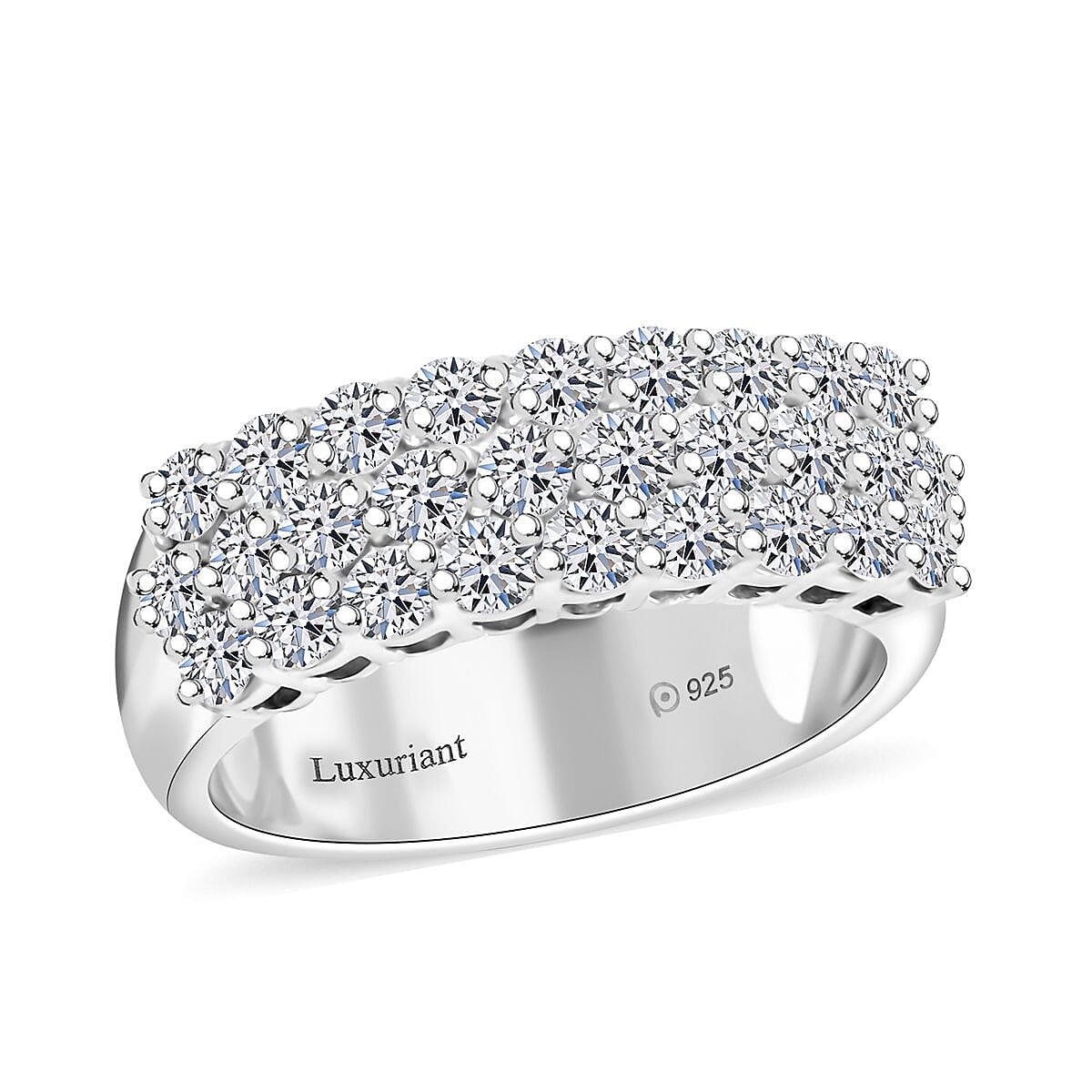 Luxuriant Lab Grown Diamond G SI 1.50 ctw Ring in Sterling Silver (Size 7.0)