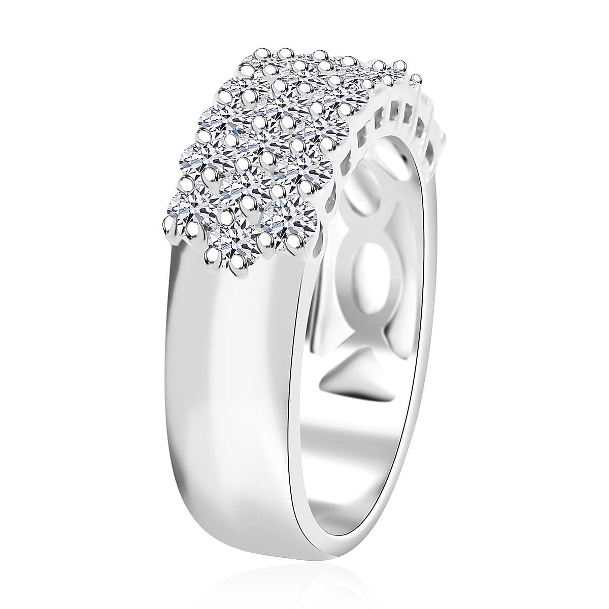 Luxuriant Lab Grown Diamond G SI 1.50 ctw Ring in Sterling Silver (Size 7.0)