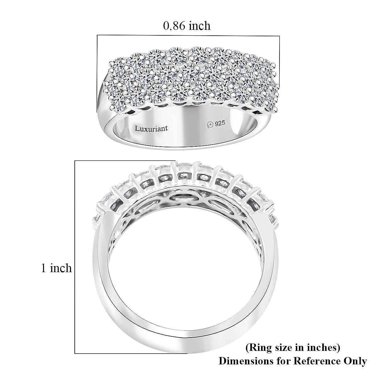 Luxuriant Lab Grown Diamond G SI 1.50 ctw Ring in Sterling Silver (Size 7.0)