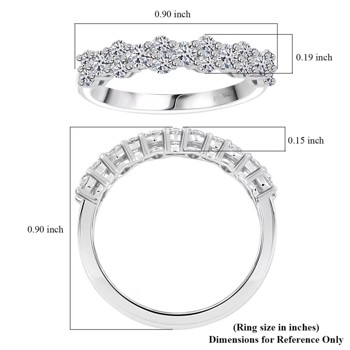 Luxuriant Lab Grown Diamond G SI 0.75 ctw Ring in Sterling Silver (Size 7.0) image number 7