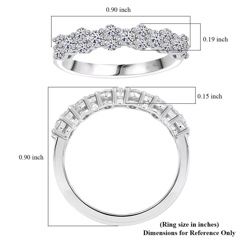 Luxuriant Lab Grown Diamond G SI 0.75 ctw Ring in Sterling Silver (Size 7.0)