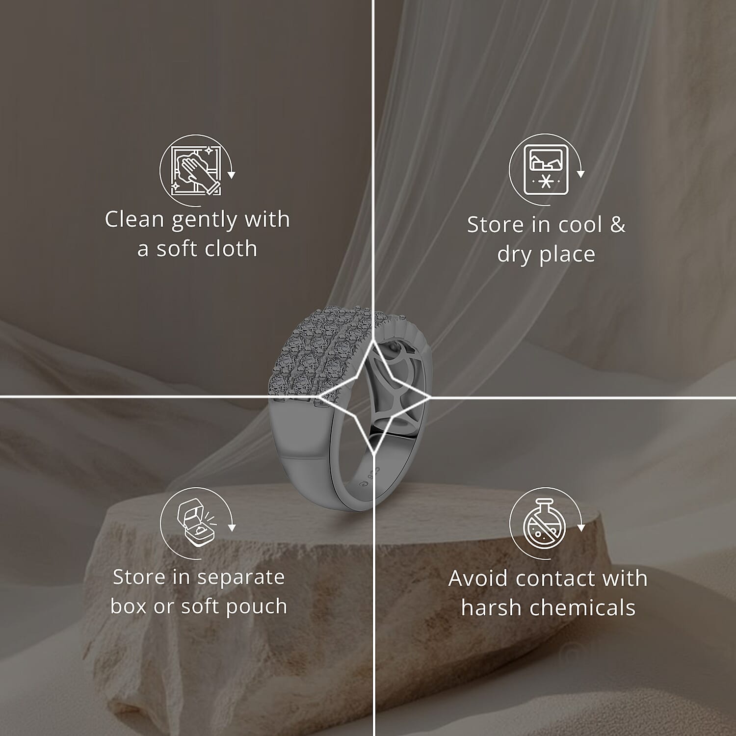 Luxuriant Lab Grown Diamond G SI 1.50 ctw Ring in Sterling Silver (Size 7.0)