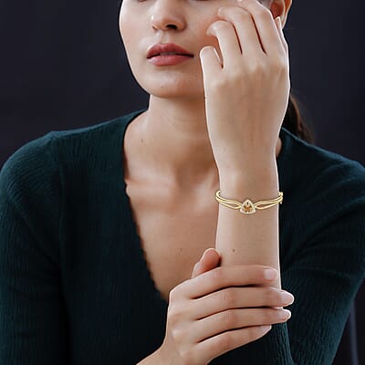 Certified & Appraised Luxoro AAA Turkizite and G-H I2 Diamond 3.10 ctw Bangle Bracelet in 10K Yellow Gold (7.00 In) 11 Grams