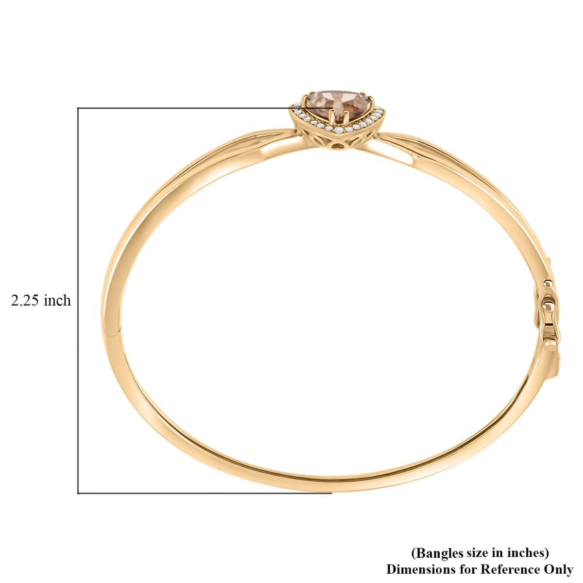 Certified & Appraised Luxoro AAA Turkizite and G-H I2 Diamond 3.10 ctw Bangle Bracelet in 10K Yellow Gold (7.00 In) 11 Grams image number 5