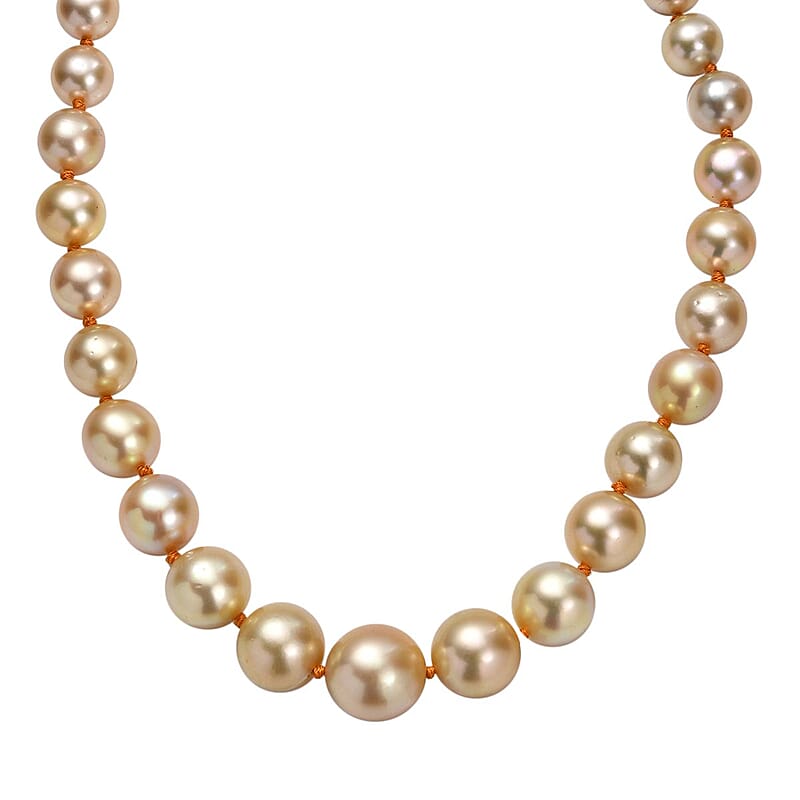 Certified & Appraised Iliana AAAA South Sea Golden Pearl 8-13mm 300.00 ctw Necklace in 18K Yellow Gold 18 Inches