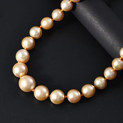 Certified & Appraised Iliana AAAA South Sea Golden Pearl 8-13mm 300.00 ctw Necklace in 18K Yellow Gold 18 Inches