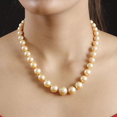 Certified & Appraised Iliana AAAA South Sea Golden Pearl 8-13mm 300.00 ctw Necklace in 18K Yellow Gold 18 Inches
