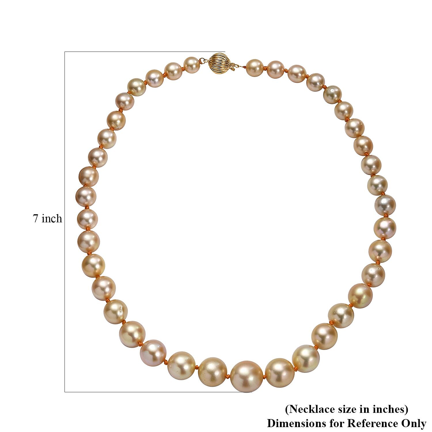 Certified & Appraised Iliana AAAA South Sea Golden Pearl 8-13mm 300.00 ctw Necklace in 18K Yellow Gold 18 Inches