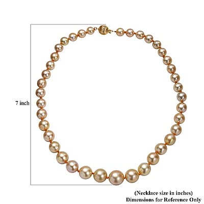 Certified & Appraised Iliana AAAA South Sea Golden Pearl 8-13mm 300.00 ctw Necklace in 18K Yellow Gold 18 Inches