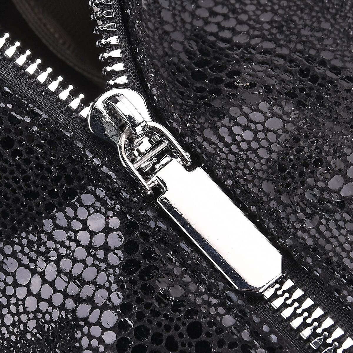 Black Faux Leather Crossbody Bag (11.8x4.92x8.66) with Rhinestone and Shoulder Strap image number 5