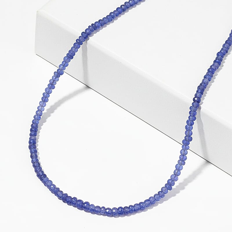 Certified & Appraised Luxoro AAA Tanzanite 82.00 ctw Beaded Necklace in 10K Yellow Gold 18 Inches