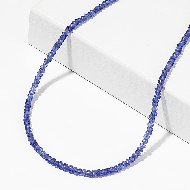 Certified & Appraised Luxoro AAA Tanzanite 82.00 ctw Beaded Necklace in 10K Yellow Gold 18 Inches