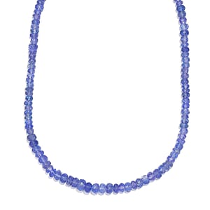 Certified & Appraised Luxoro AAA Tanzanite 82.00 ctw Beaded Necklace in 10K Yellow Gold 18 Inches